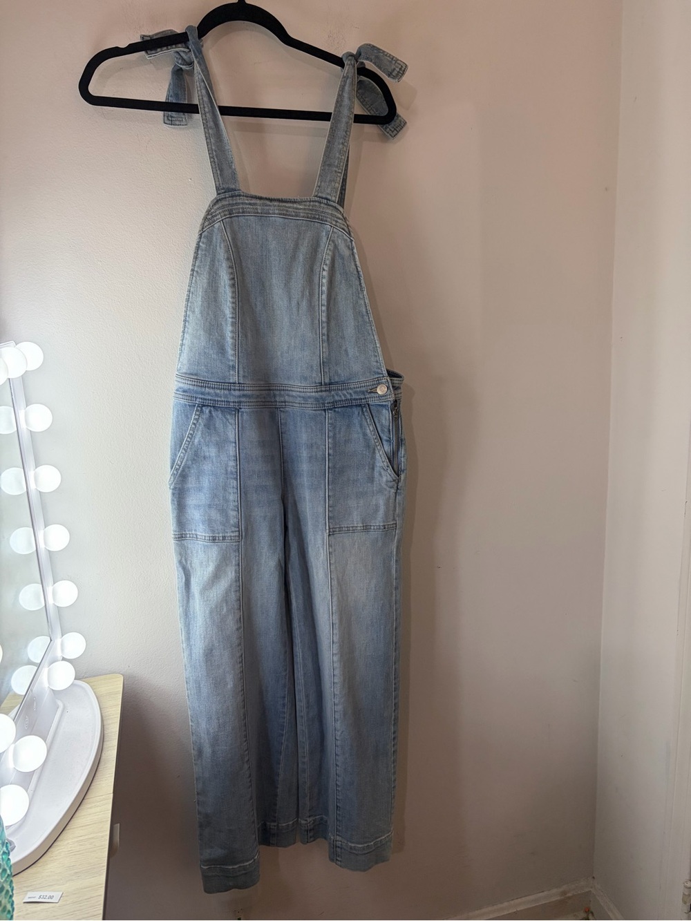Y2K New York & Company Light Blue Denim Overalls Jumpsuit